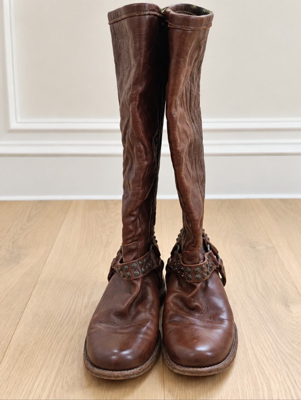 Frye Womens Phillip Tall Studded Harness Size 9